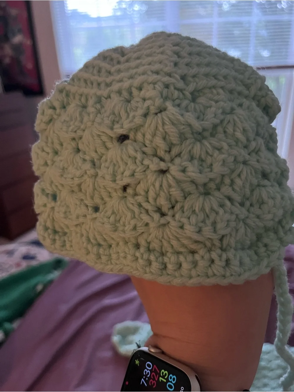 Hand Crochet Vintage Baby Bunting with Hat